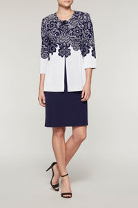 Floral Yoke Jacket White/Indigo