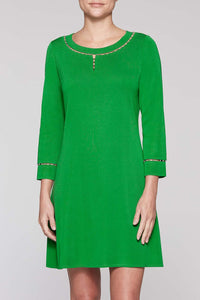 Bead Accent Dress Color Agave Green