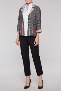 Woven Check Jacket Color Black/Plumeria Coral/White
