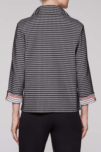 Woven Check Jacket Color Black/Plumeria Coral/White