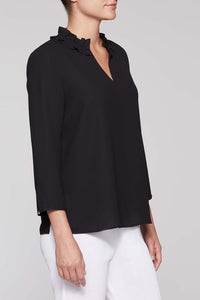 Ruffle Neck Blouse Color Black