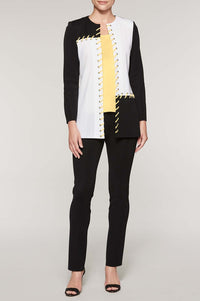 Whipstitch Trim Jacket Color Black/Sunrays/White