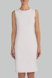 White Lined Crew Tank Dress