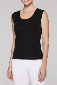 Black Scoop Neck Tank Color Black
