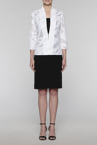 Abstract Sheer Twist Jacket Color White
