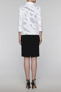 Abstract Sheer Twist Jacket Color White