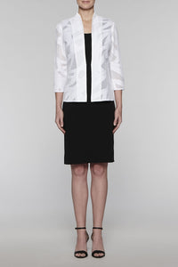 Abstract Sheer Twist Jacket Color White