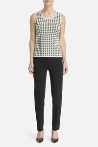 Diamond Knit Tank Color Black/White/Margarita
