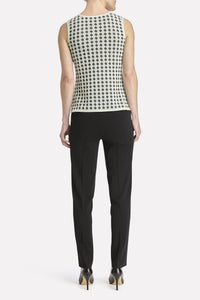 Diamond Knit Tank Color Black/White/Margarita