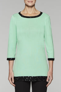 Gem Accented Tunic Color Herb/Black