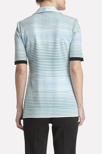 Gradated Striped Jacket Color White/Dew Blue/Clover/Black