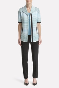 Gradated Striped Jacket Color White/Dew Blue/Clover/Black