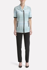 Gradated Striped Jacket Color White/Dew Blue/Clover/Black