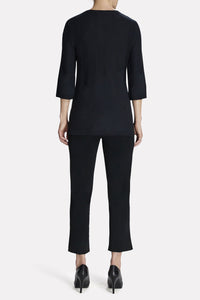 Lace-Up Textured Tunic Color Black