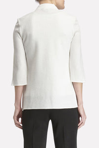 Zig-Zag Embroidered Knit Jacket Color White/Margarita/Black