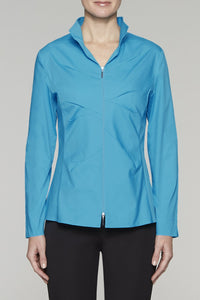 Zip-Front Tailored Fit Blouse Color Ultramarine