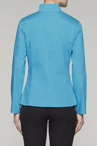 Zip-Front Tailored Fit Blouse Color Ultramarine
