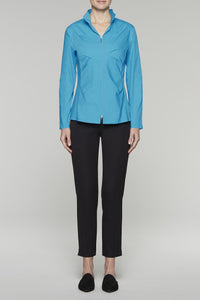 Zip-Front Tailored Fit Blouse Color Ultramarine