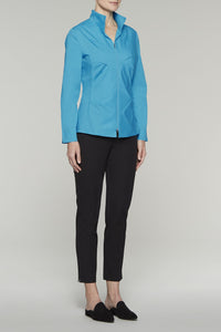 Zip-Front Tailored Fit Blouse Color Ultramarine