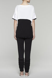 Lace Knit Layered Tunic Color White/Black