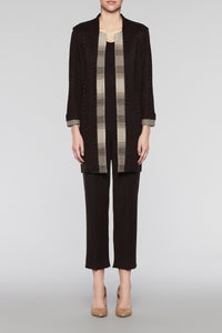 Layered Longline Jacket Color Coffee/Cedar/Woodchip