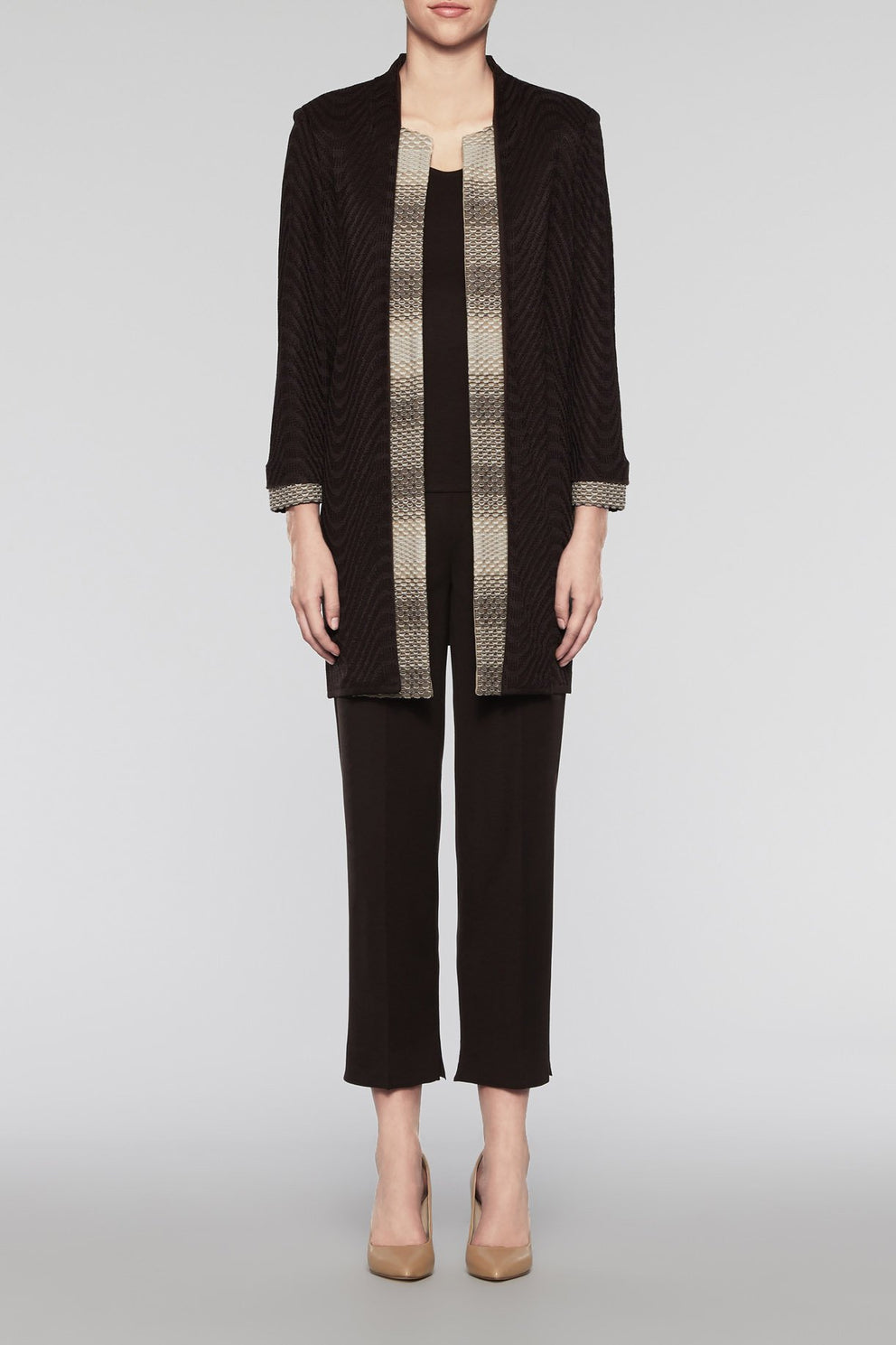 Layered Longline Jacket Color Coffee/Cedar/Woodchip