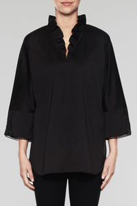 Breezy Ruffle Tunic Color Black