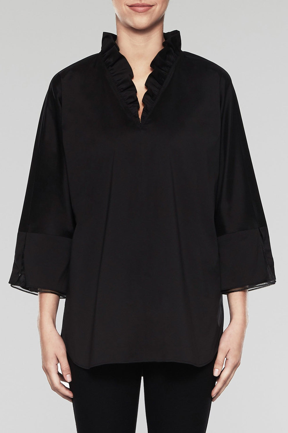 Breezy Ruffle Tunic Color Black