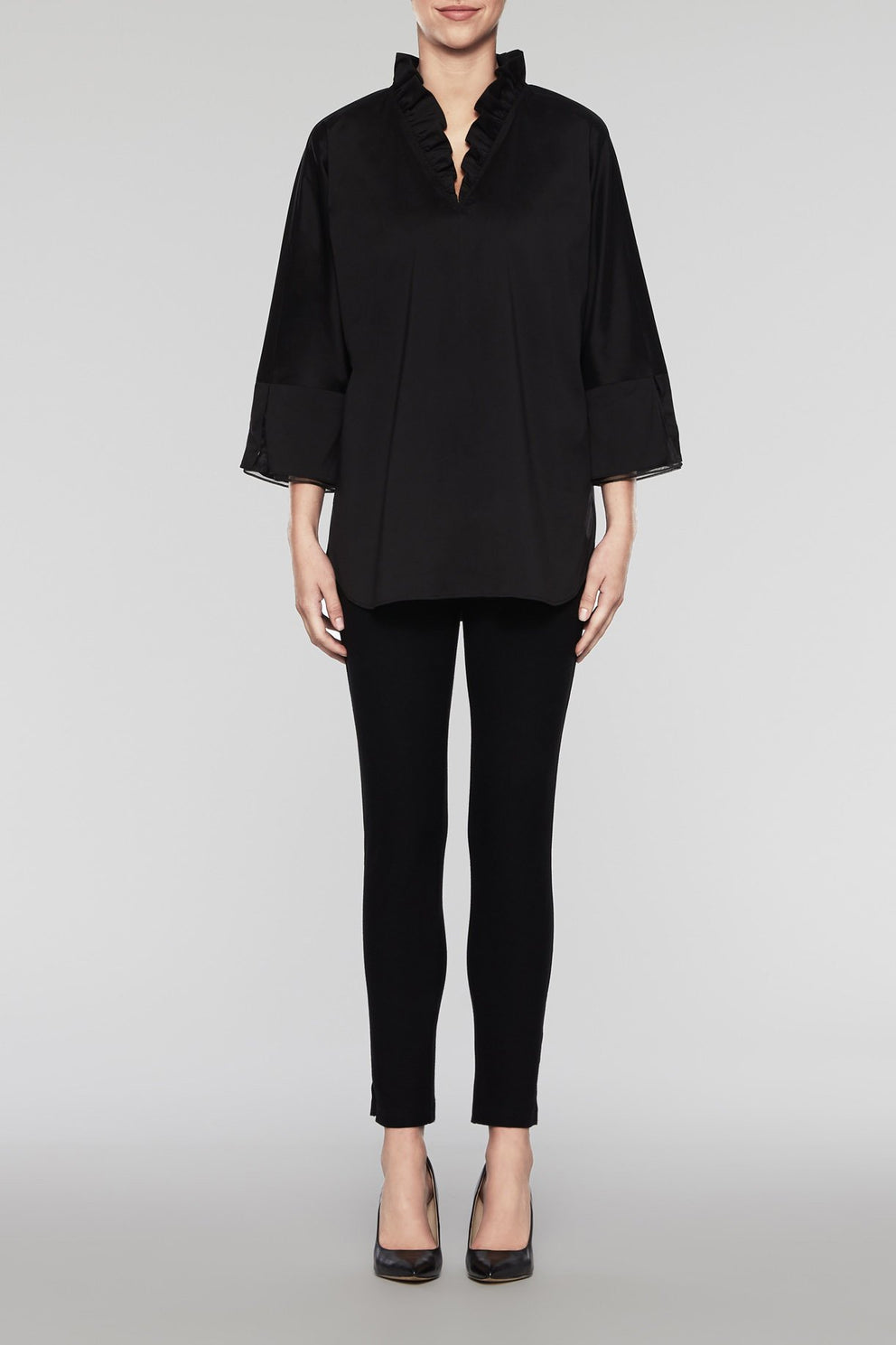 Breezy Ruffle Tunic Color Black