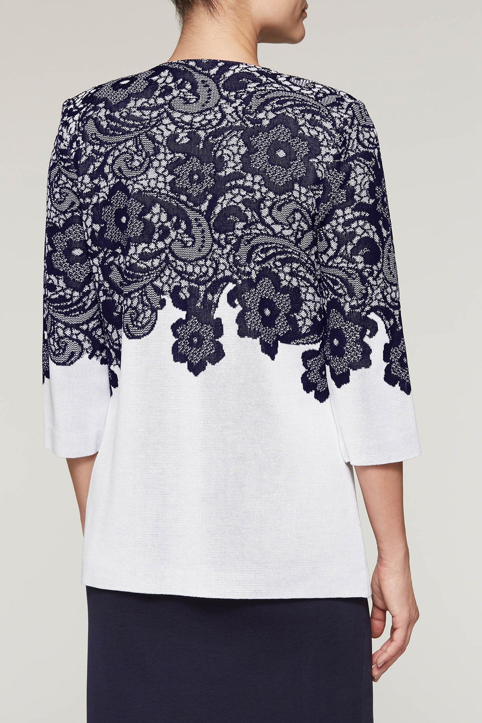 Floral Yoke Jacket White/Indigo