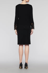 Lace Trim Blouse Color Black