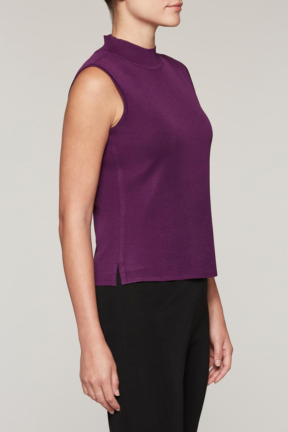 Jelly Mock Neck Tank Color Jelly/Black/Chai