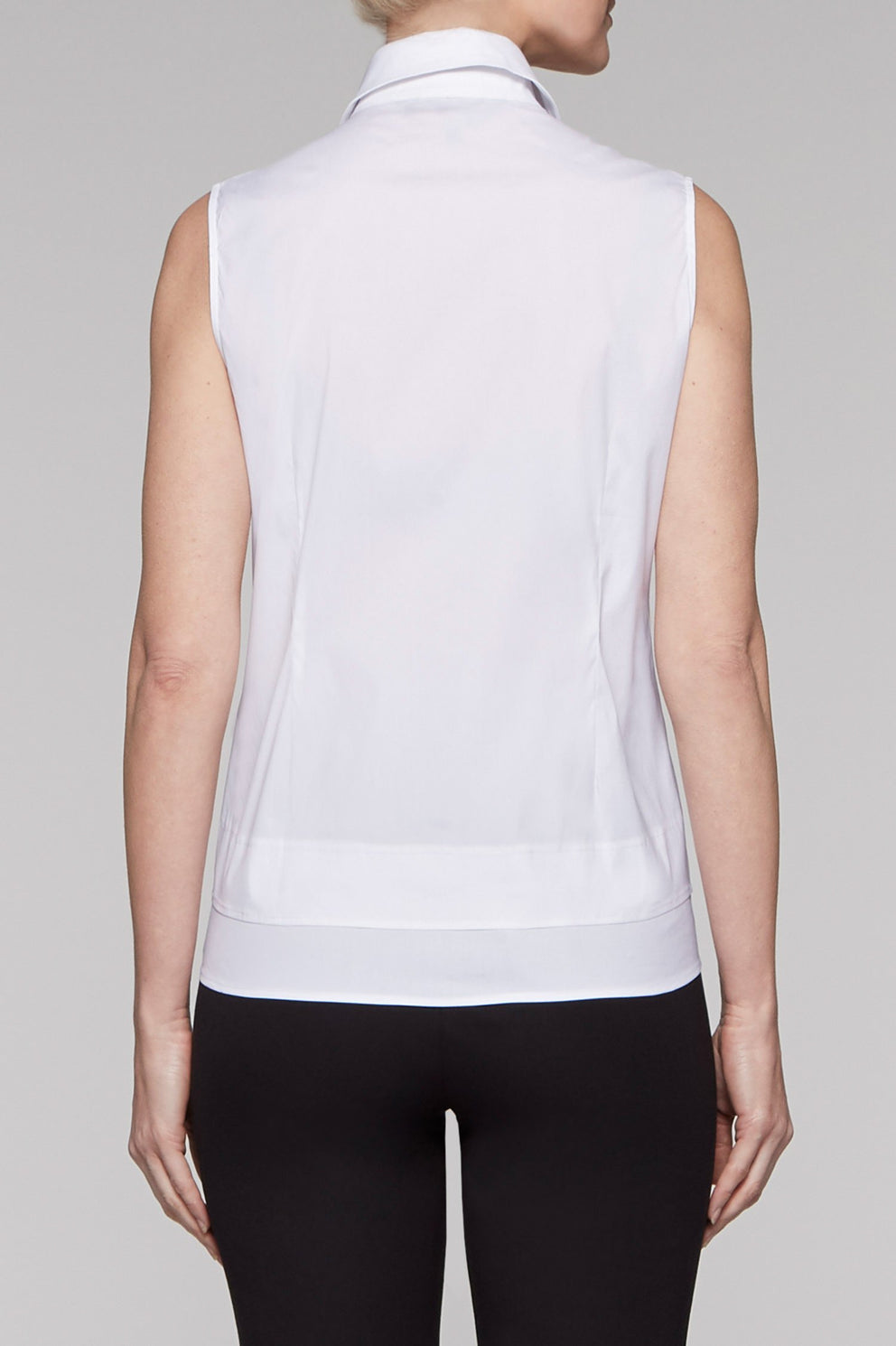 Layered Sleeveless Blouse Color White