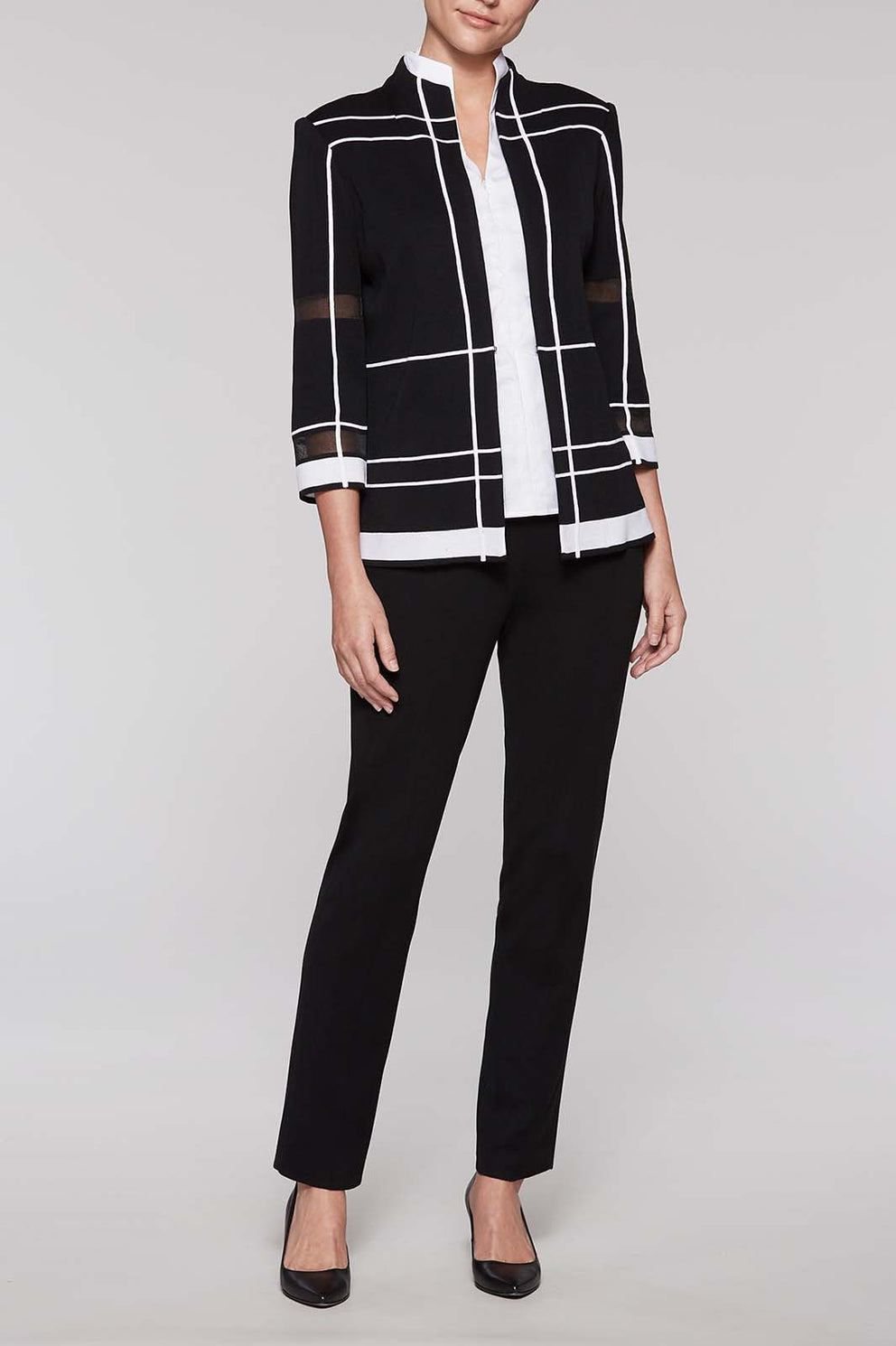 Framed Pattern Jacket Color Black/White