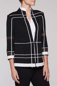 Framed Pattern Jacket Color Black/White