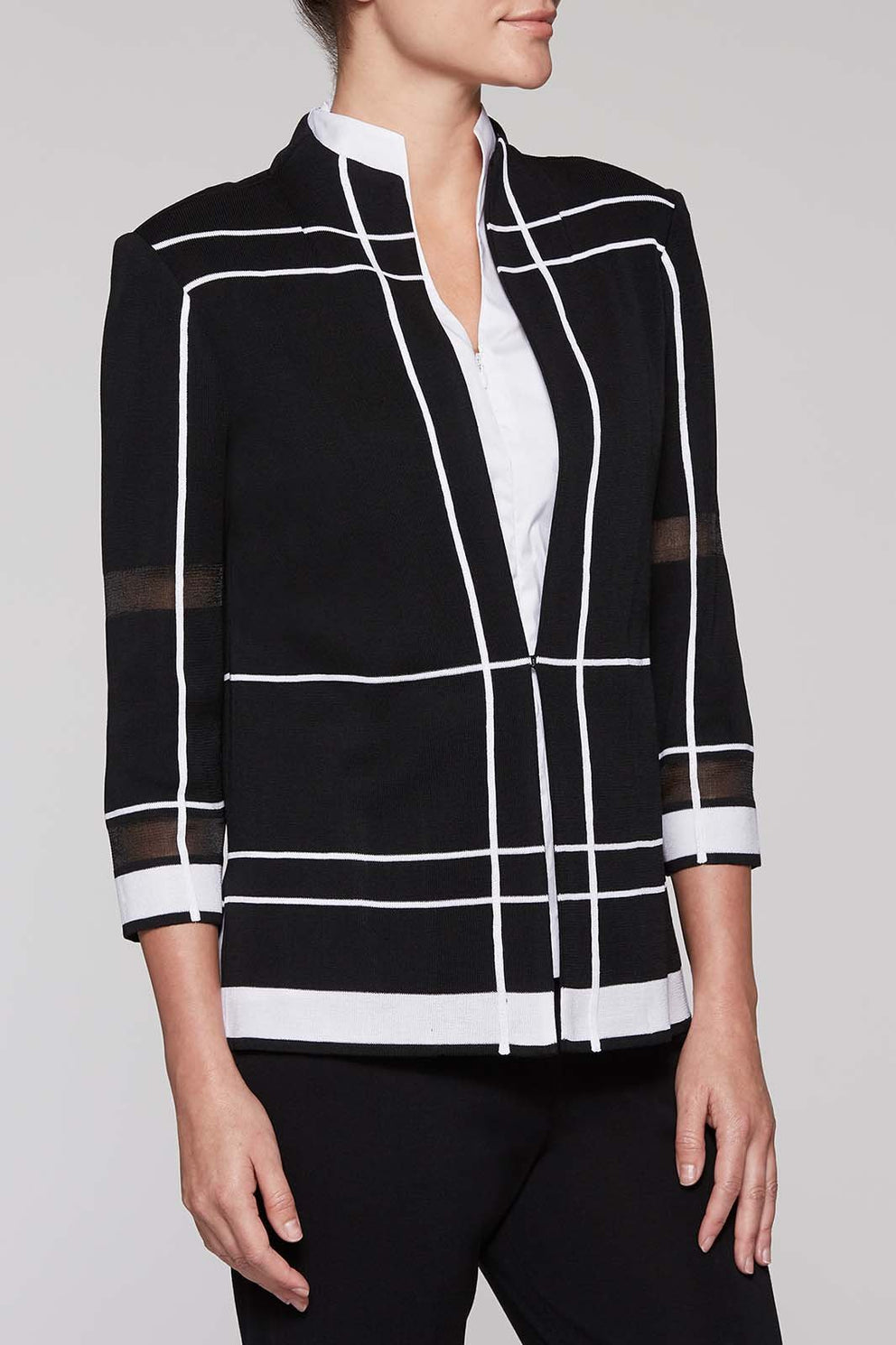 Framed Pattern Jacket Color Black/White