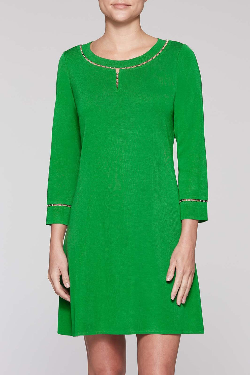 Bead Accent Dress Color Agave Green