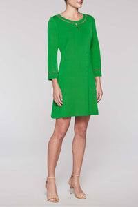 Bead Accent Dress Color Agave Green