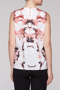 Woven Pattern Tank Color Plumeria Coral/White/Black/Twig Beige