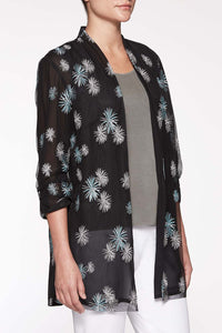 Woven Firecracker Jacket Color Black/Iceberg Blue/Mercury Grey