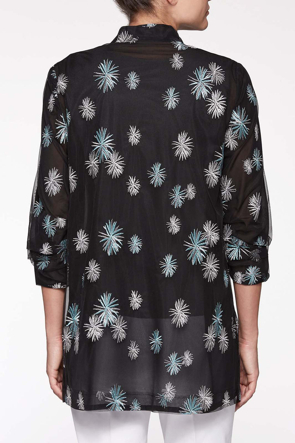 Woven Firecracker Jacket Color Black/Iceberg Blue/Mercury Grey