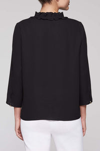 Ruffle Neck Blouse Color Black