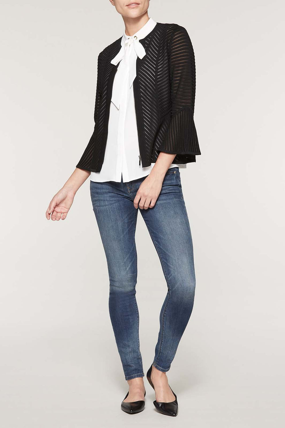 Fitted Mitre Stripe Jacket Color Black