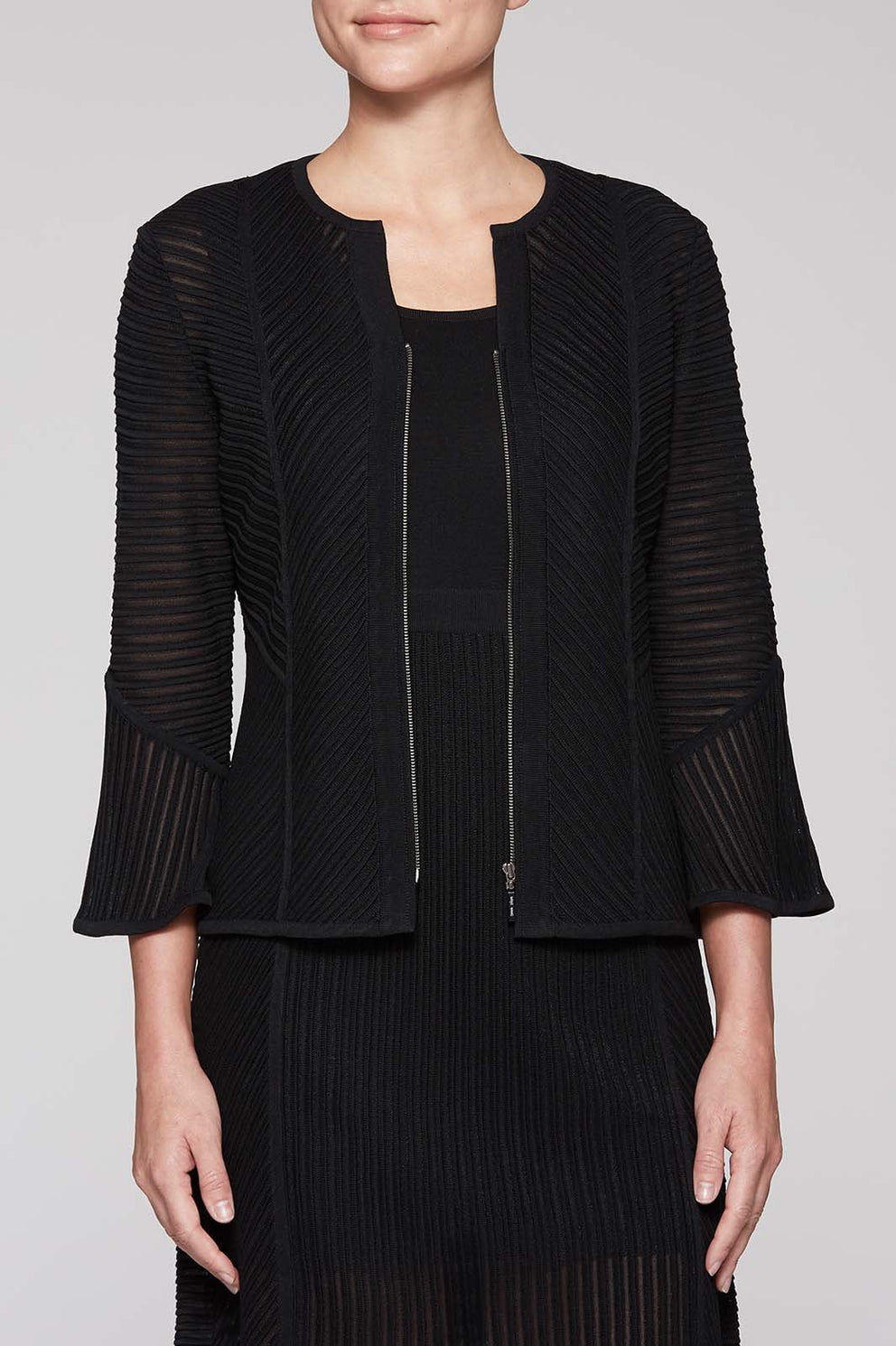 Fitted Mitre Stripe Jacket Color Black