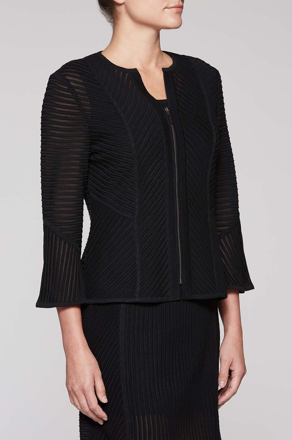 Fitted Mitre Stripe Jacket Color Black
