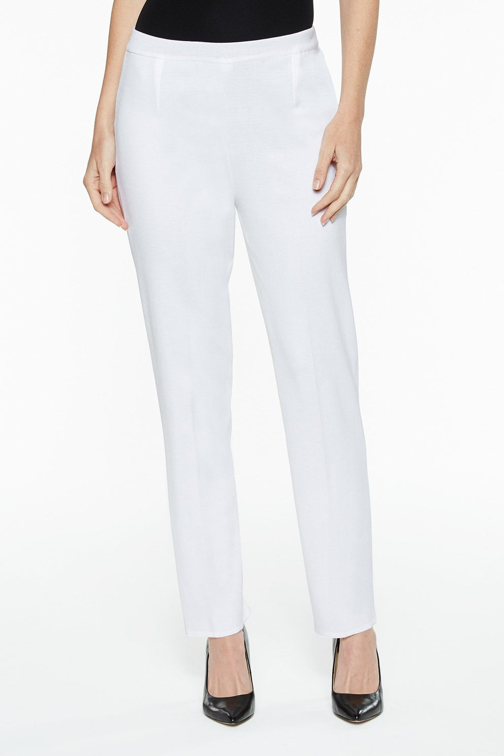 White Straight Leg Lined Pant Color White