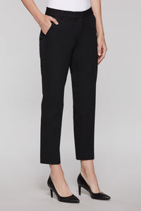 Front-Tab Black Woven Pant Color Black