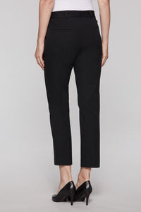 Front-Tab Black Woven Pant Color Black