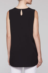 Long Sleeveless Woven Tunic Color Black