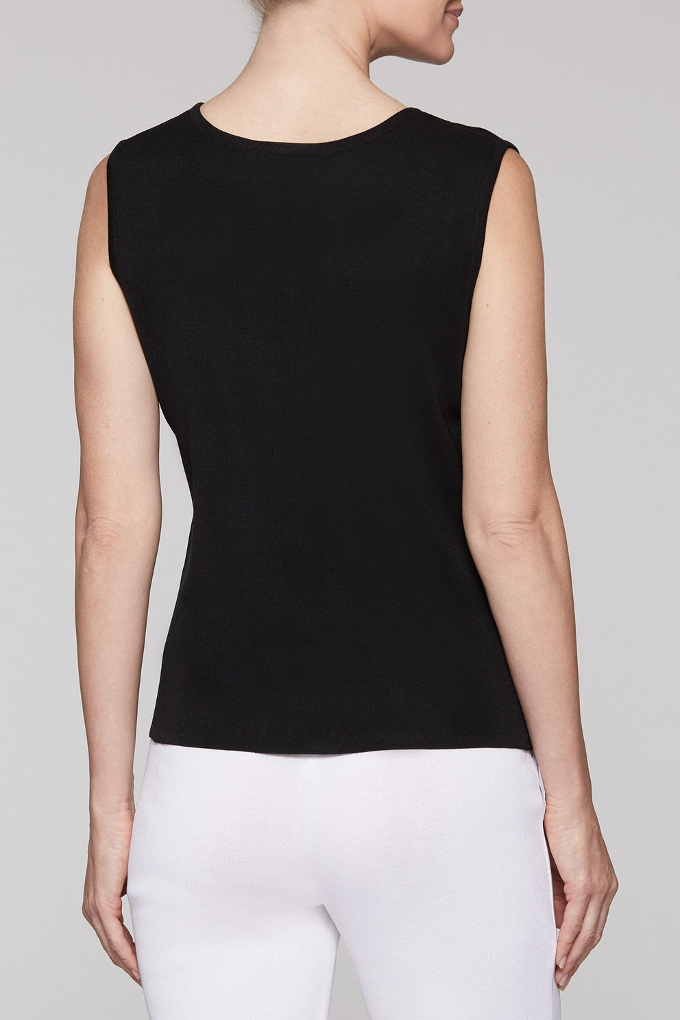 Black Scoop Neck Tank Color Black